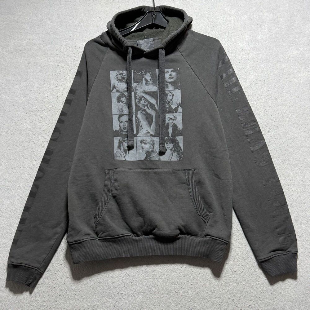 Taylor Swift Eras Tour Hoodie Size Small Black Grey Graphic Concert Sweatshirt